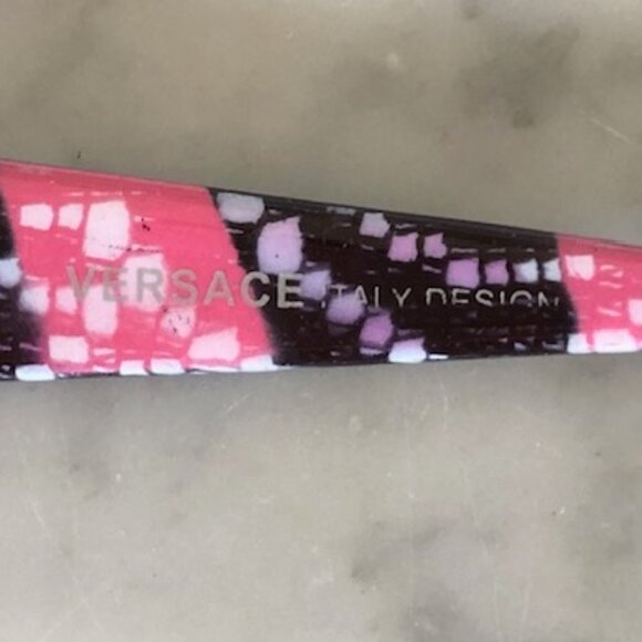 VERSACE Cat Eye Temple Medusa RX Sunglasses Italy Pink White Brown 9617-3 - Picture 10 of 17